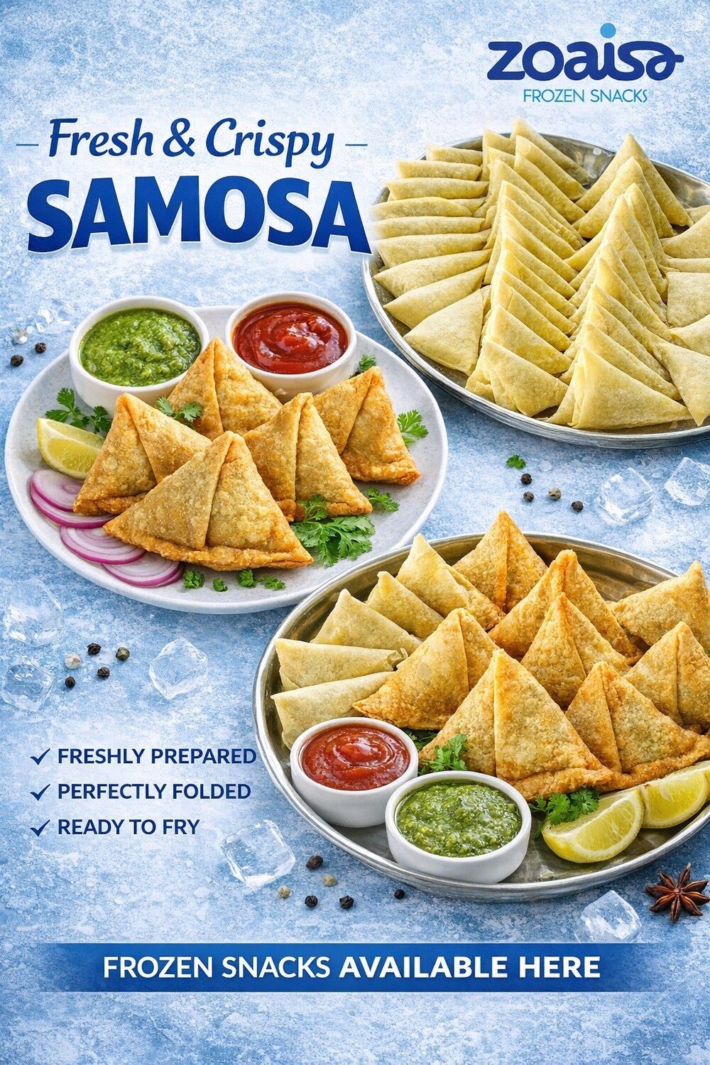 Zoaisa samosa product poster